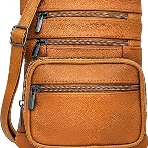 Men's Tan Leather Crossbody Bag